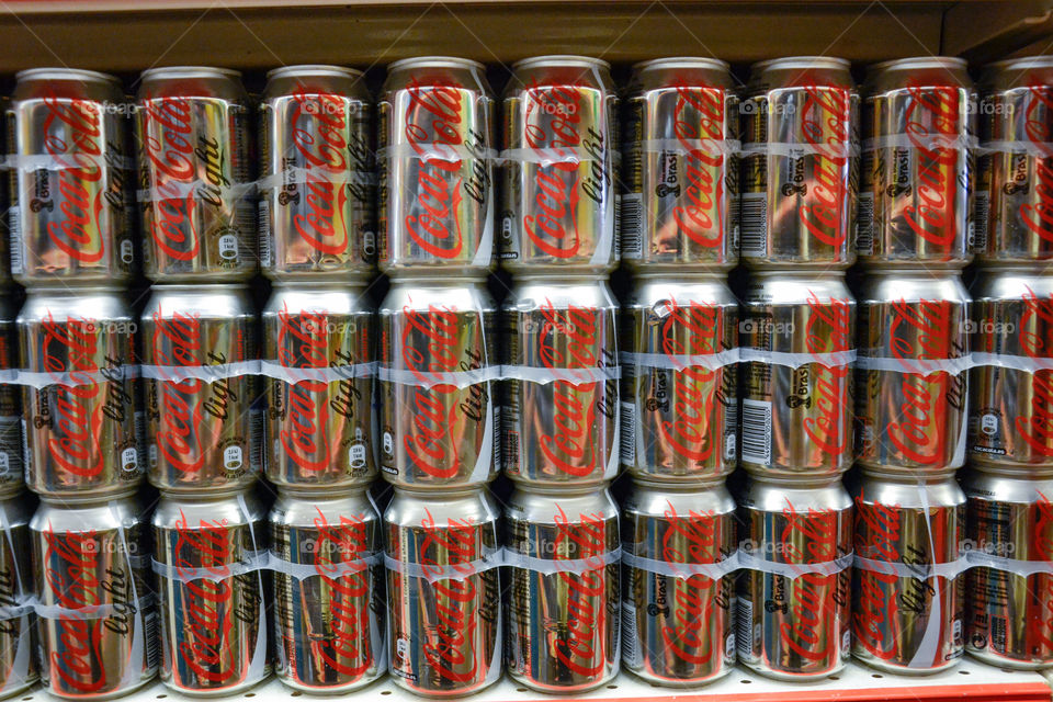 Coca Cola Light on a shelf at a local supermarket in Mallorca.