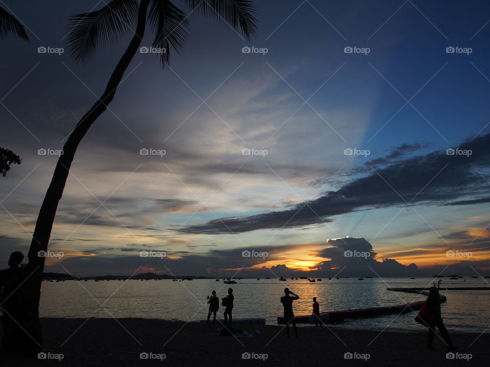 Dramatic sunset over the sea