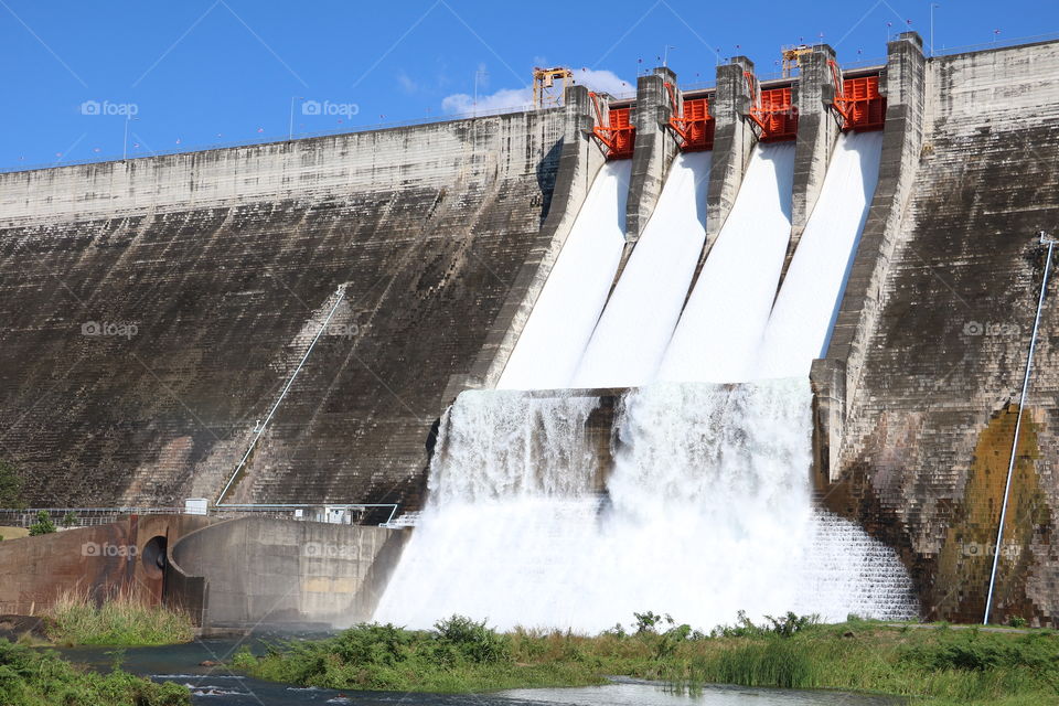 water discharges into​ rivers​ by​ dams.