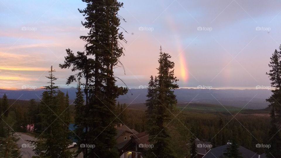 rainbow and mountains