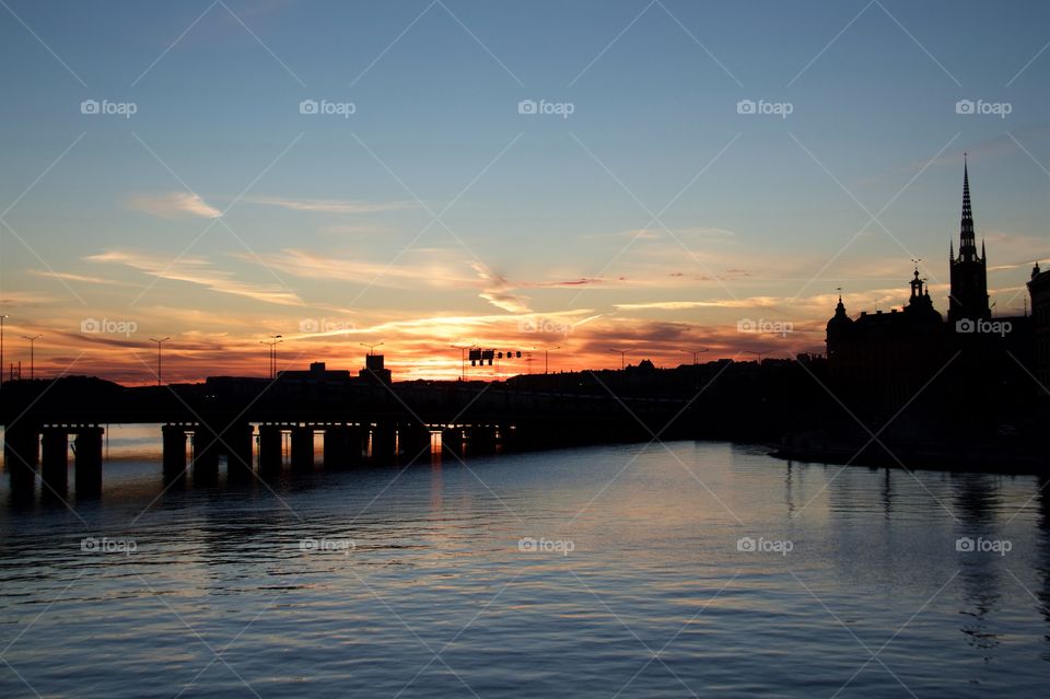 Sunset over Stockholm, Sweden