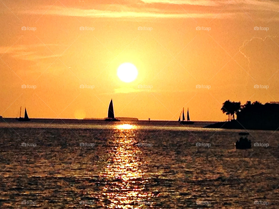 View of sunset at beach