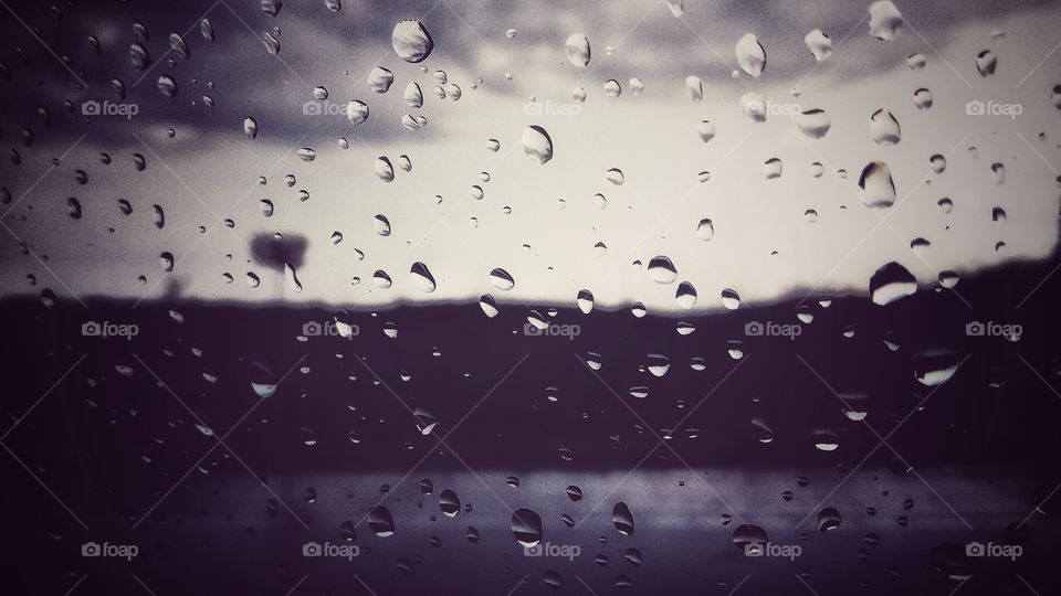 Rain on car window beautiful background