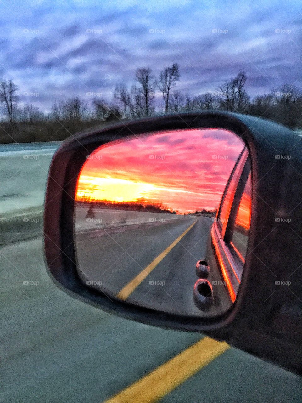 Rear view sunset -