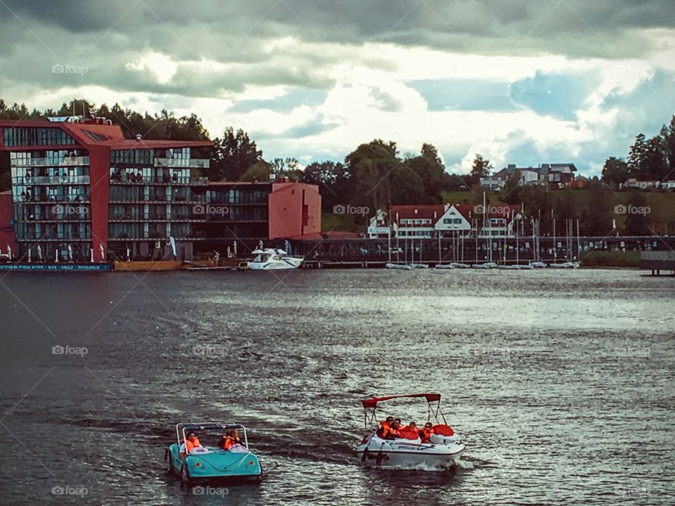 Raving boats in the lake of Poland 
