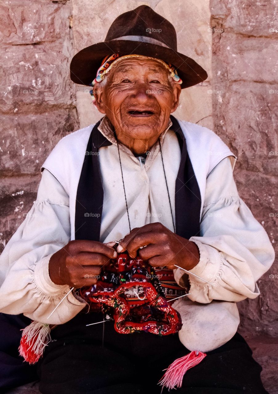 Grandfather. I was on an island on Lake Titicaca in Peru when I came across this old man.