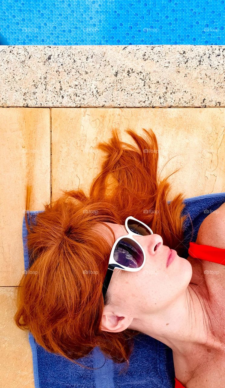 sunny afternoon at the pool