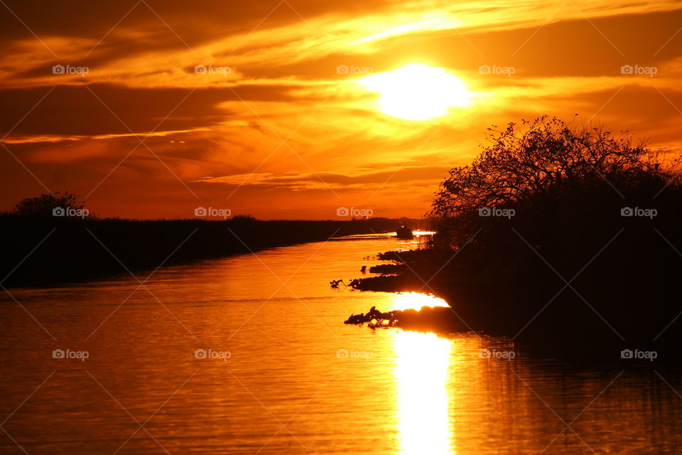 Boating sunset