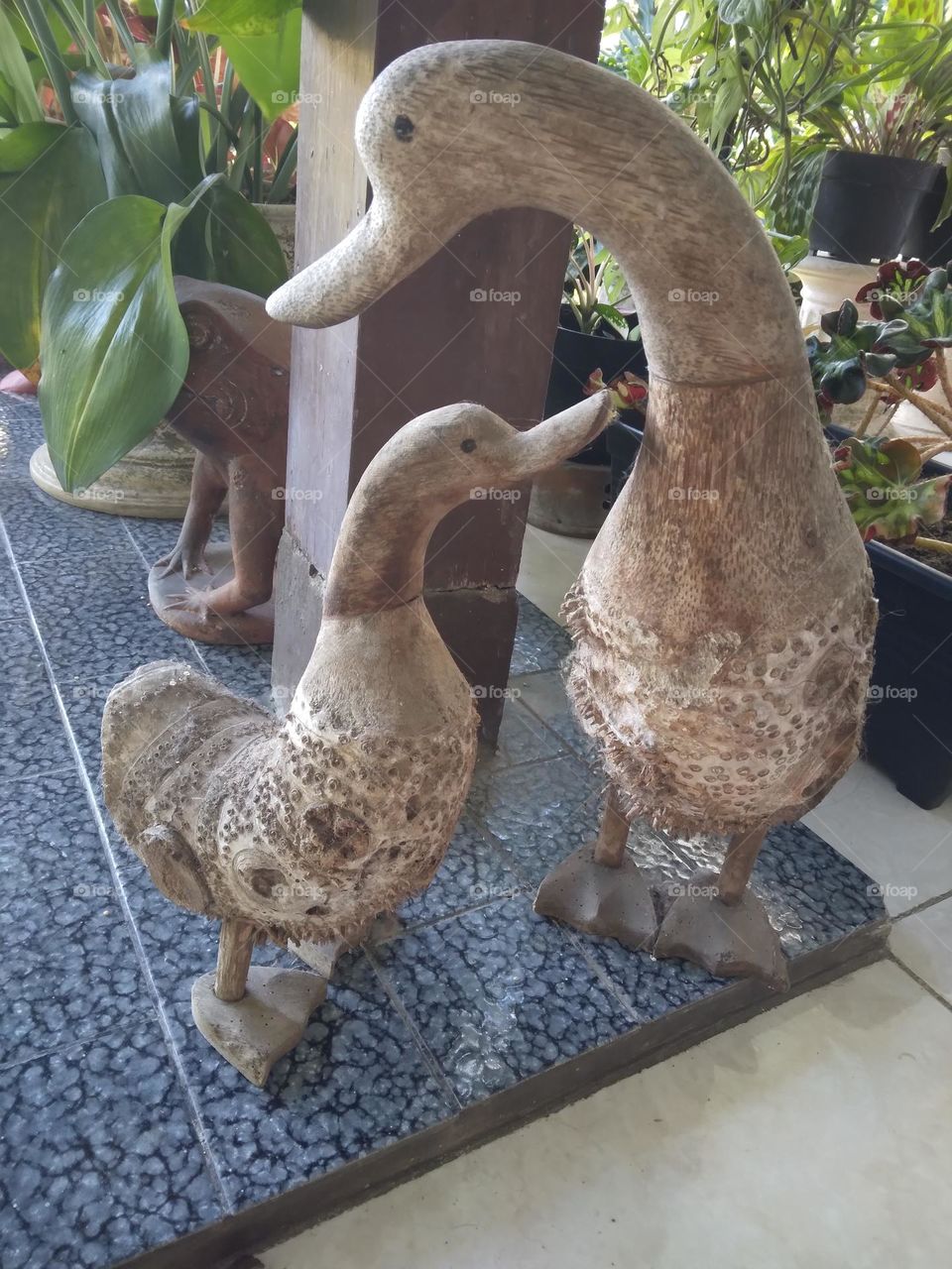 beautiful ducks made from bamboo