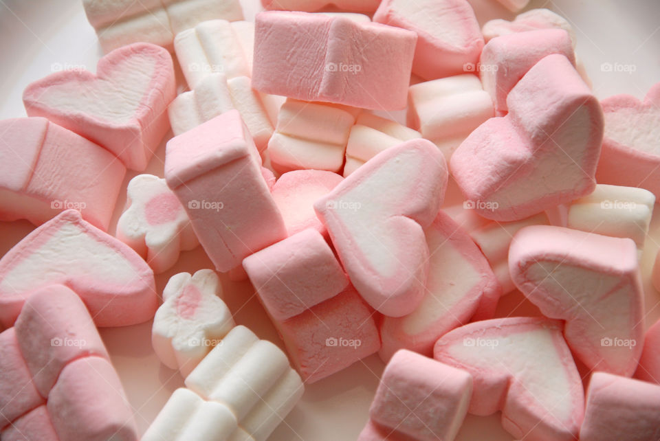 Pretty pink pastel hearts and flower sweets!