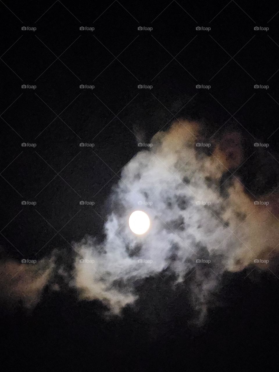 The moon and clouds at Hong Kong Victoria Park