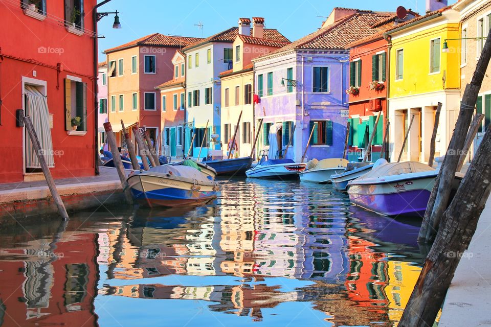 Colored Italian houses