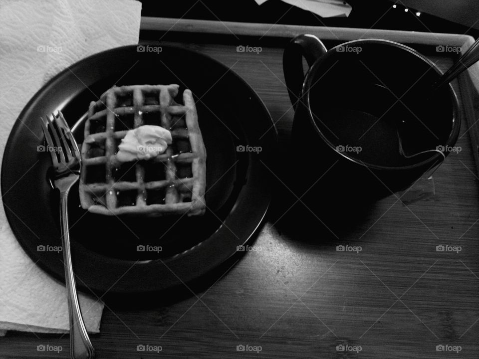 Apple Cider Waffle and Tea