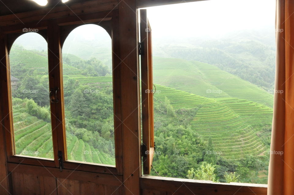 Nice room view on rice terraces