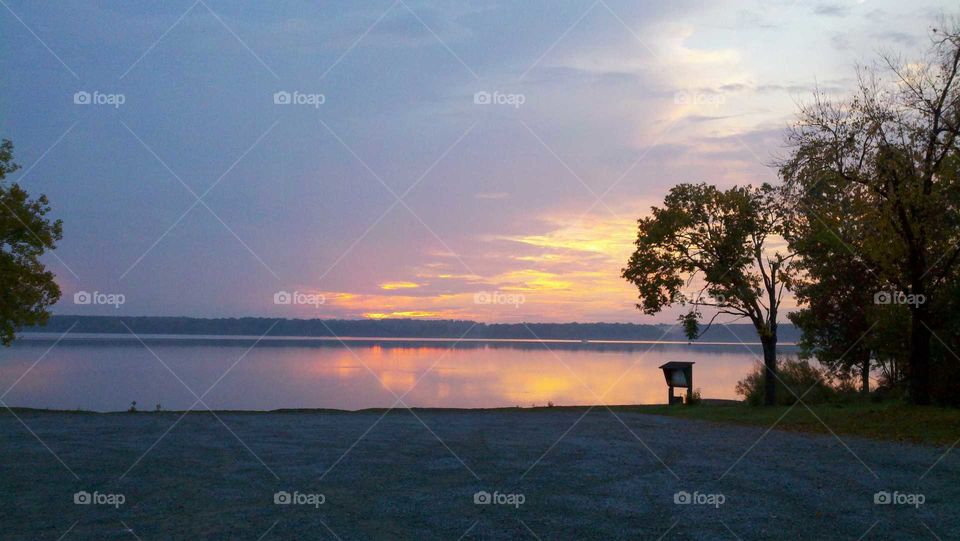 View of lake during sunset