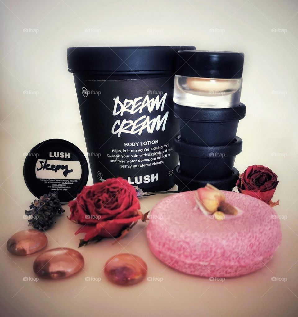 Lush body lotion, shampoo bar...