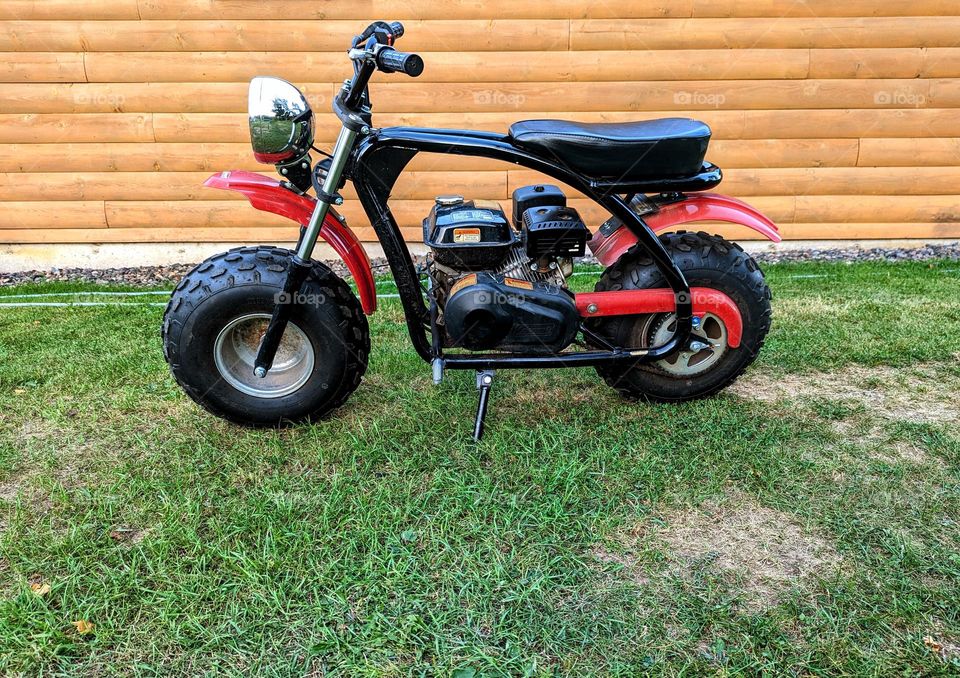 Commuting on a mini motorcycle