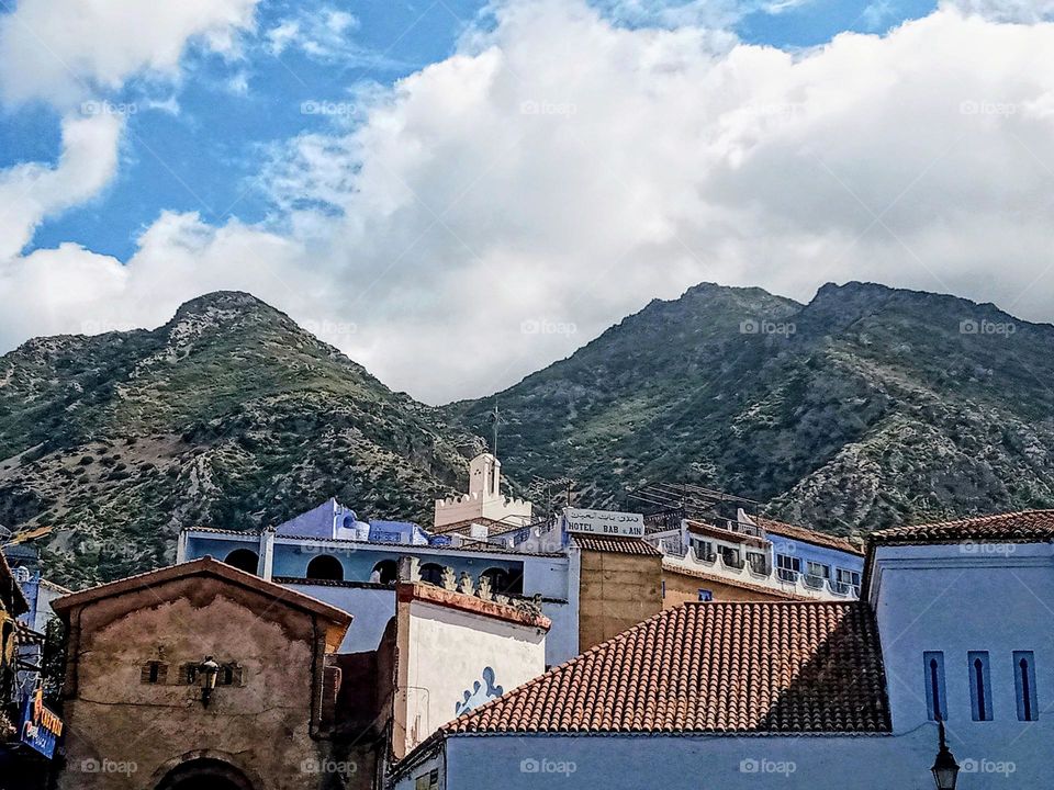 Portrait of chefchaouen city in morocco