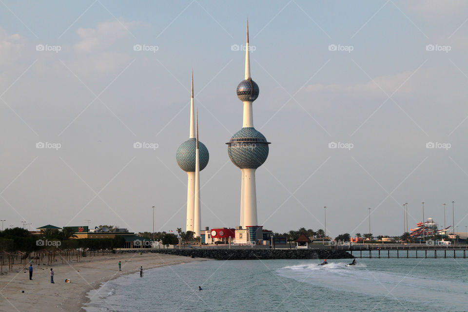 The Kuwait Towers, iconic water towers in Kuwait City
