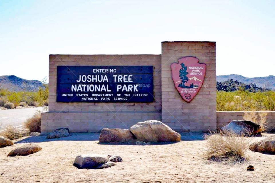 Joshua Tree National Park, sign, National Park Service, CA