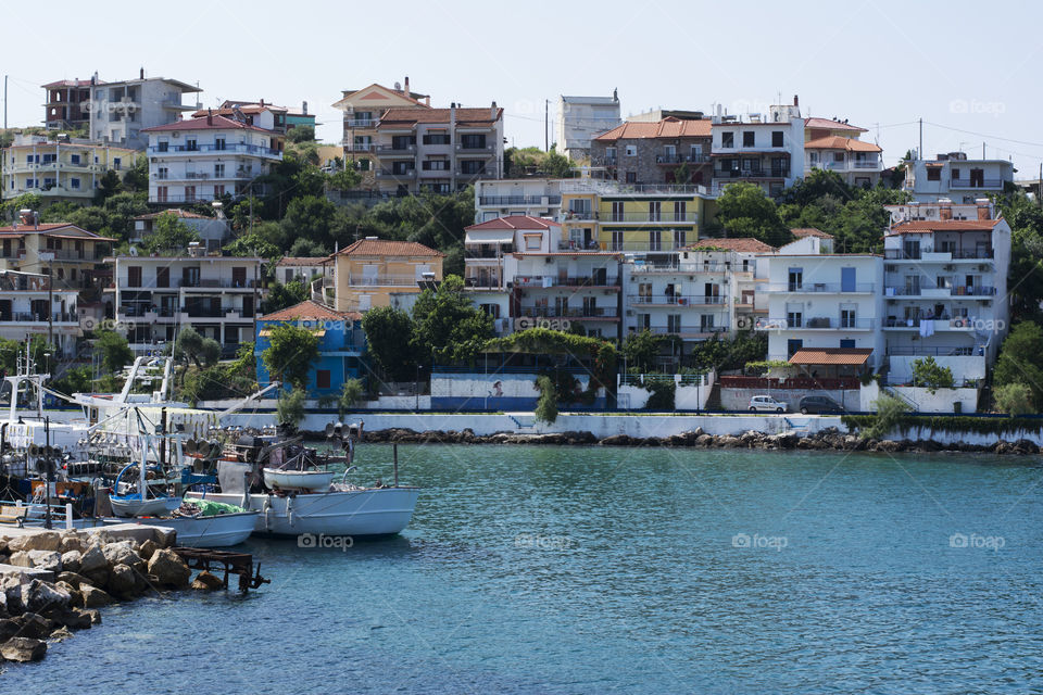 village Skala Marion. Village Skala Marion in western part of Thassos island in Greece