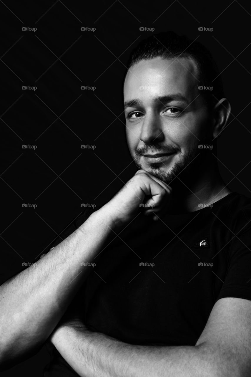 Men in black and white . Men in black and white in studio 