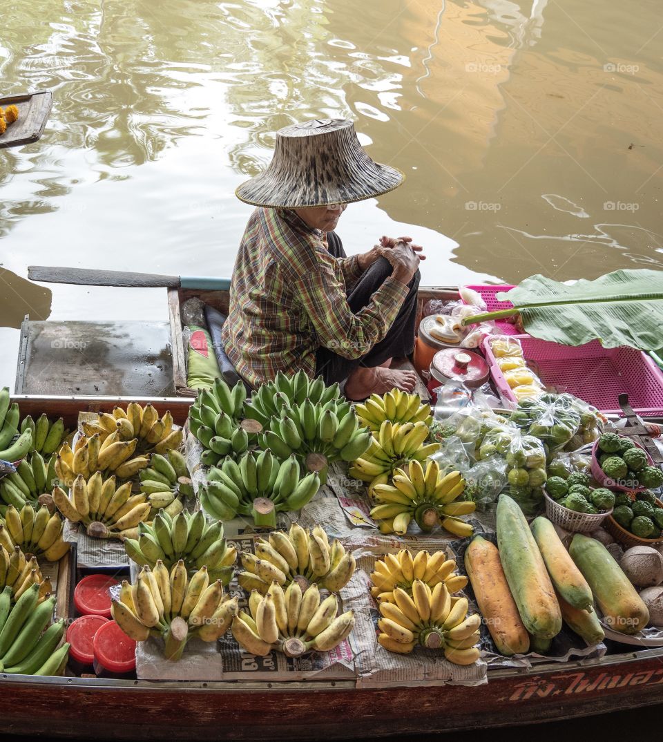 Thai float market , organic fruits