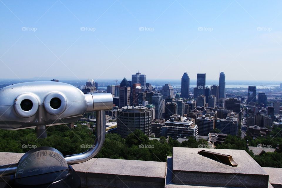The city of Montreal viewed from Mont Blanc