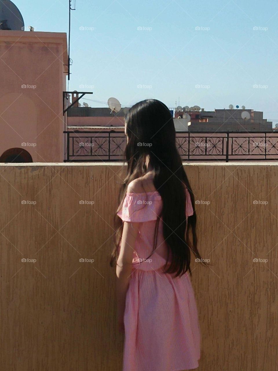 Beautiful hair of a young girl.