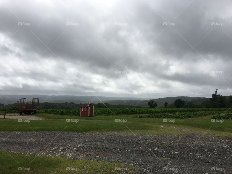 Clouds over farmland in Connecticut