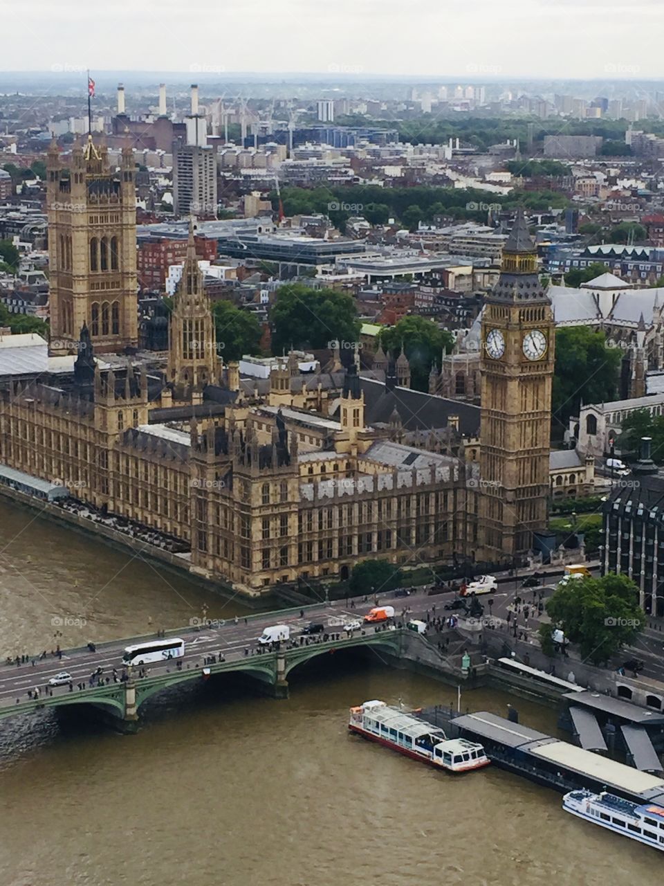 Incredible view of London, featuring Big Ben