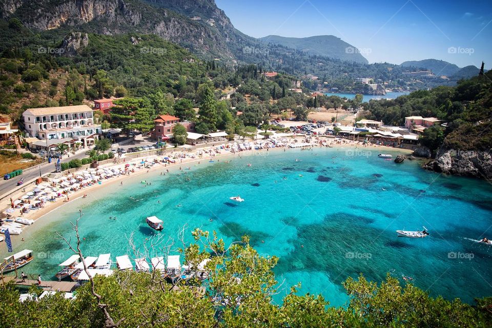 High angle view of beach