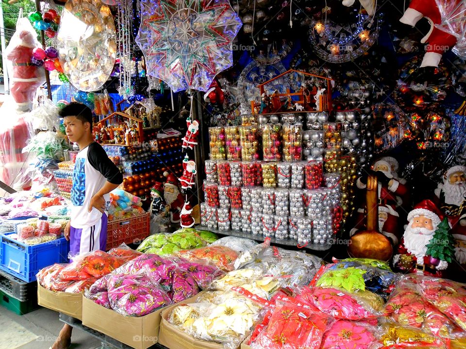 store selling christmas decors. store in manila city in the philippines selling christmas decorations