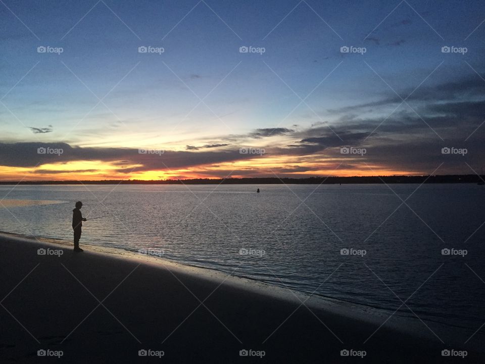 Wrightsville Beach intercostal sunset shore fishing.