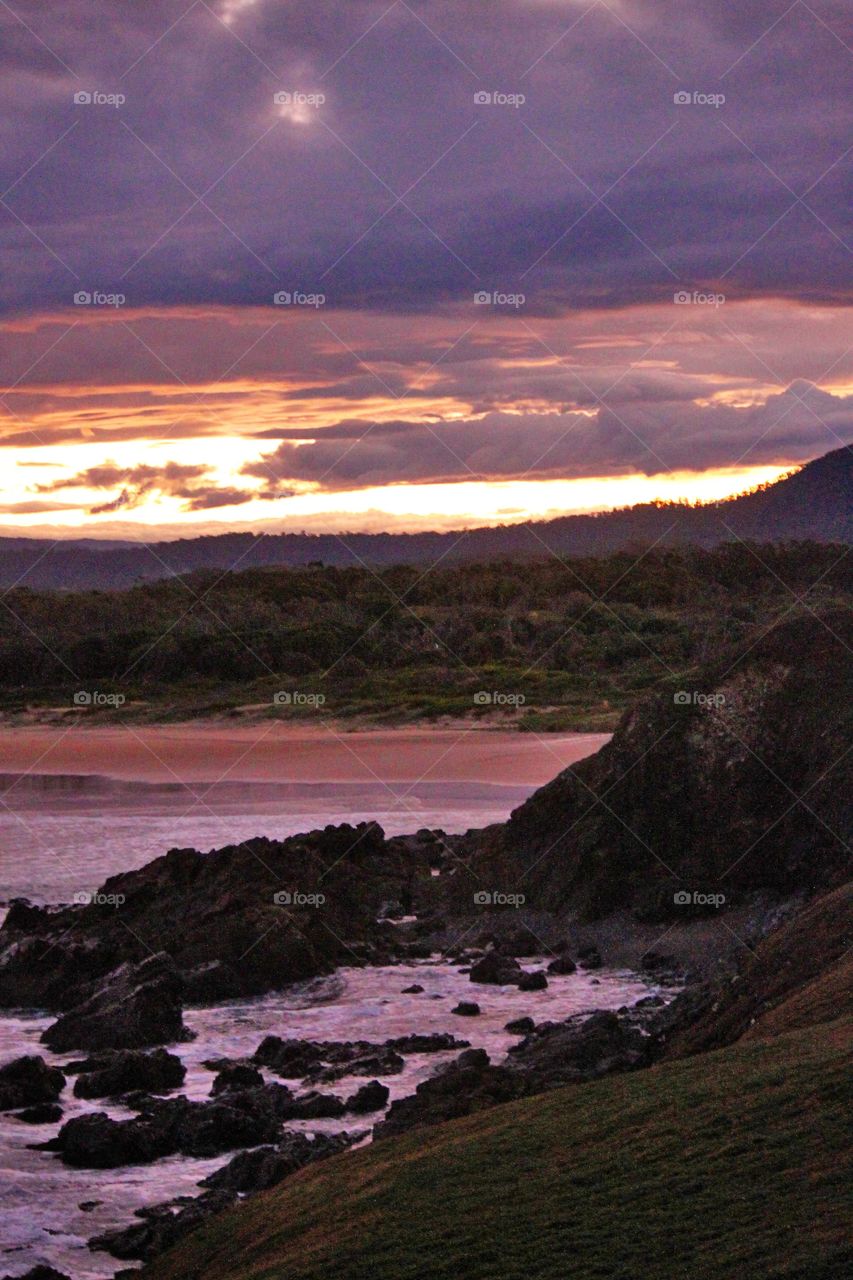 View of a sea during sunset