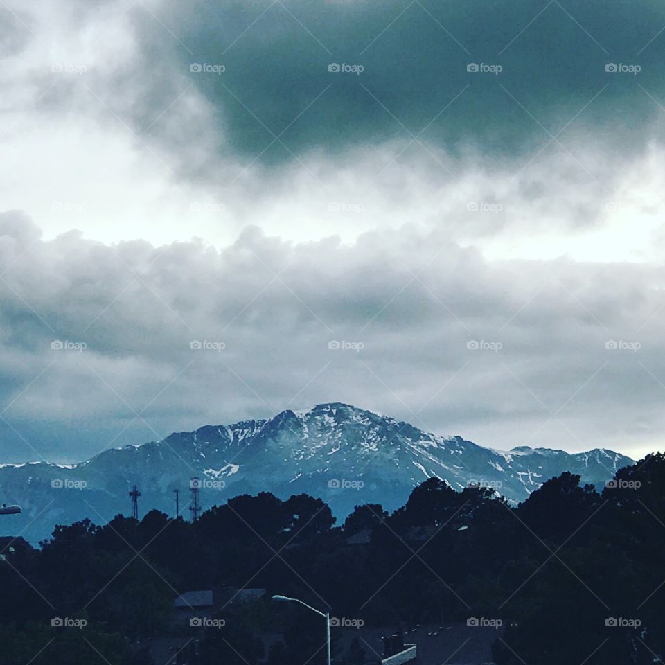 Afternoon storm clouds rolling in. In Colorado Springs Colorado. 