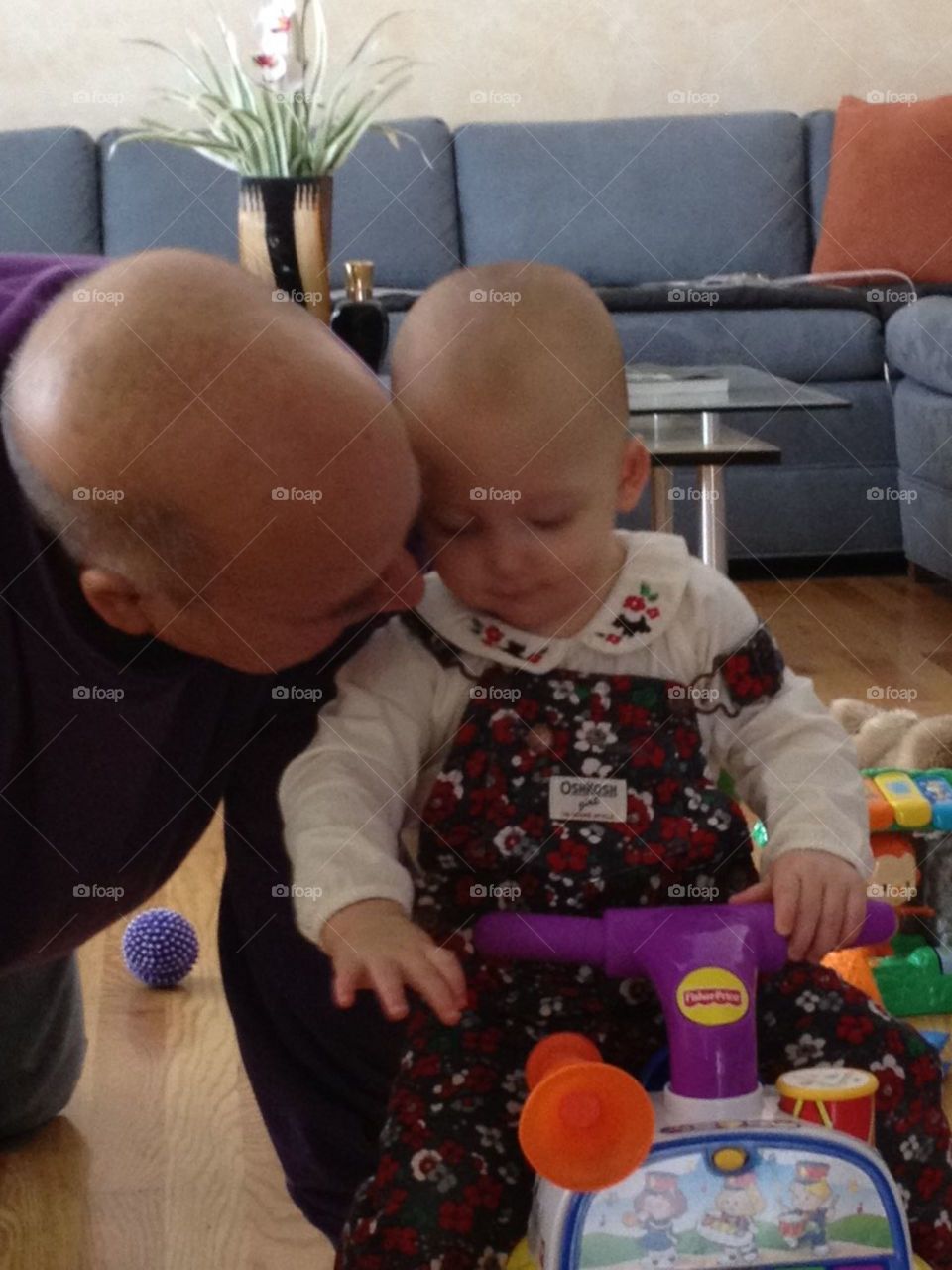 Grandpa's Love. Grandfather and granddaughter  showing love