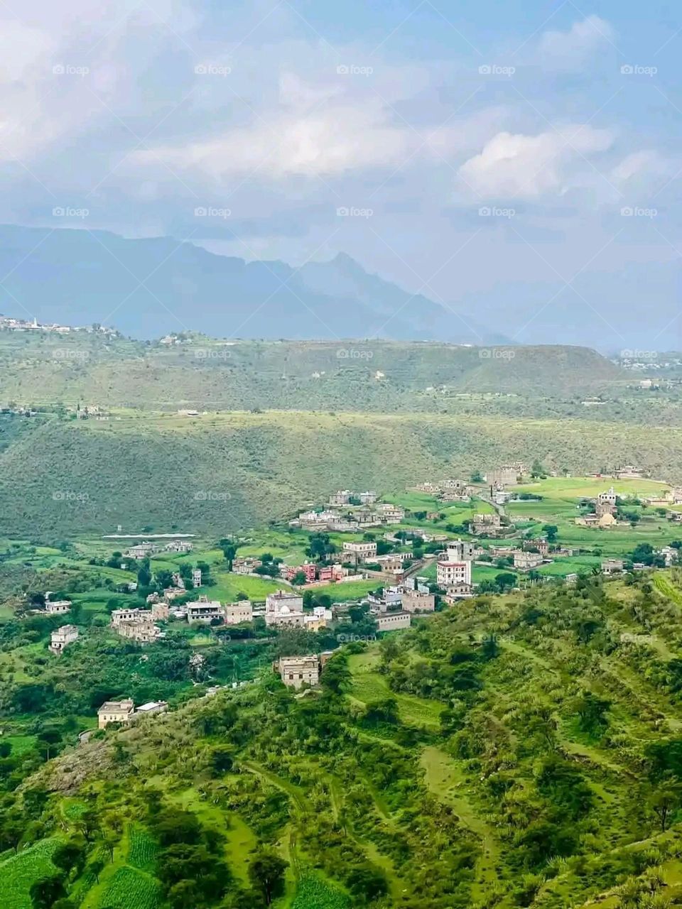 Glory be to God, the magnificent and picturesque view and the natural green trees are a view that is nothing more wonderful than it