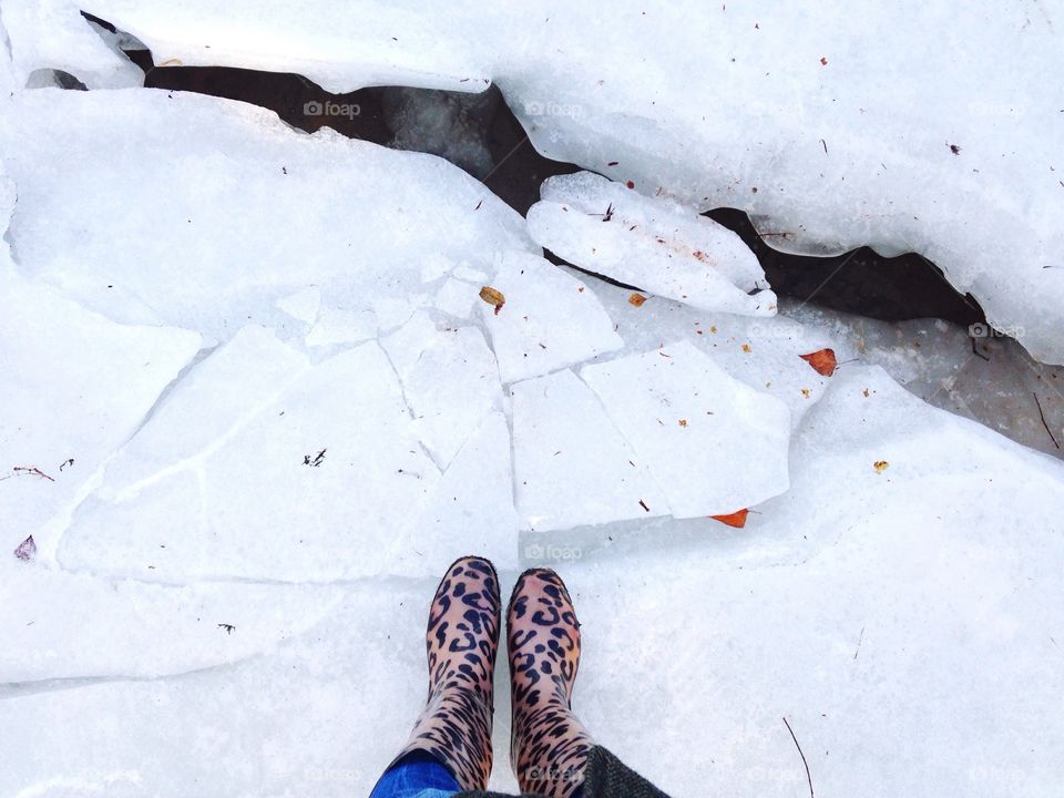 Winter feet view 