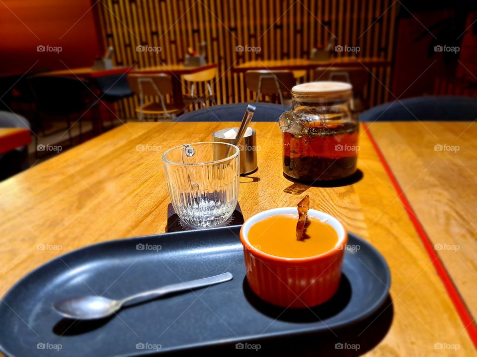 tea and dessert on a table