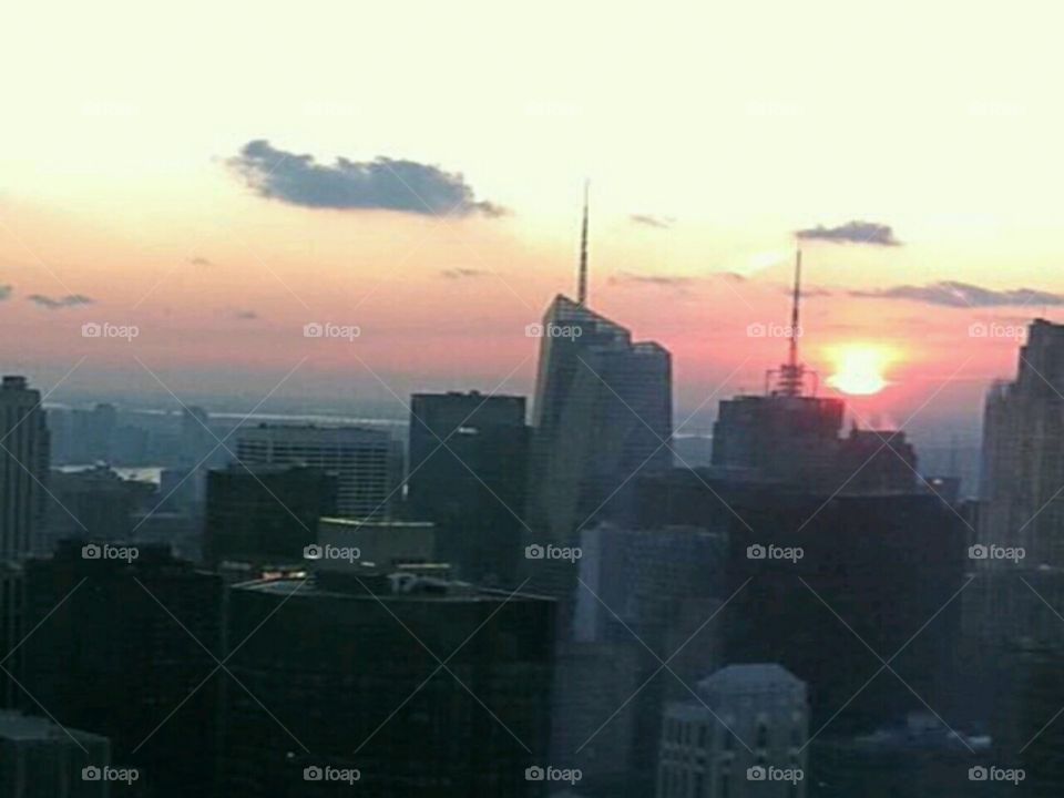 NYC  at sunset