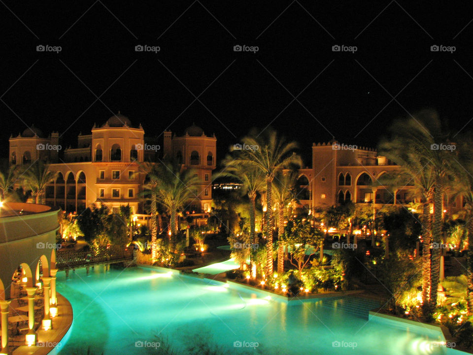 Hurghada resort by night