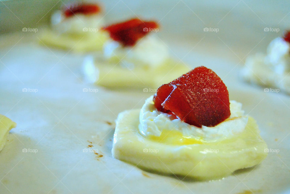 Close-up guava cream cheese pastries