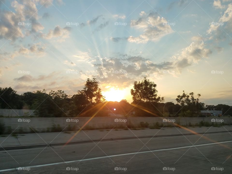 Landscape, Sunset, Road, Dawn, Sun