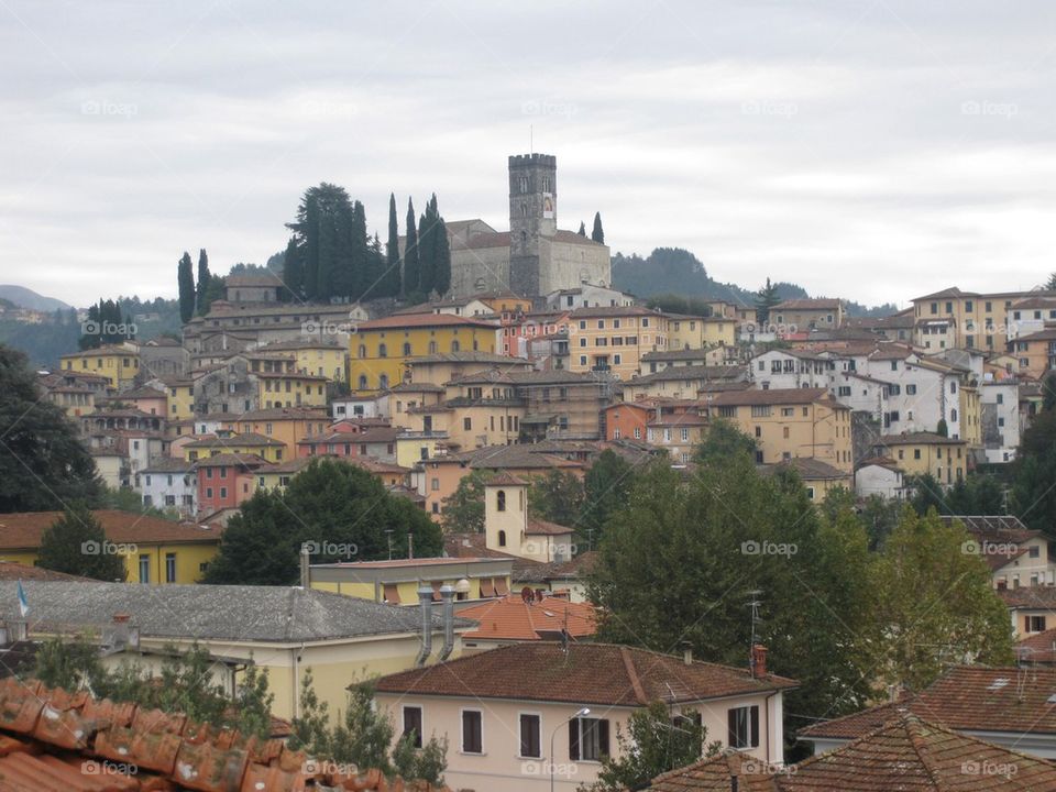Hilltop town barga Italy 