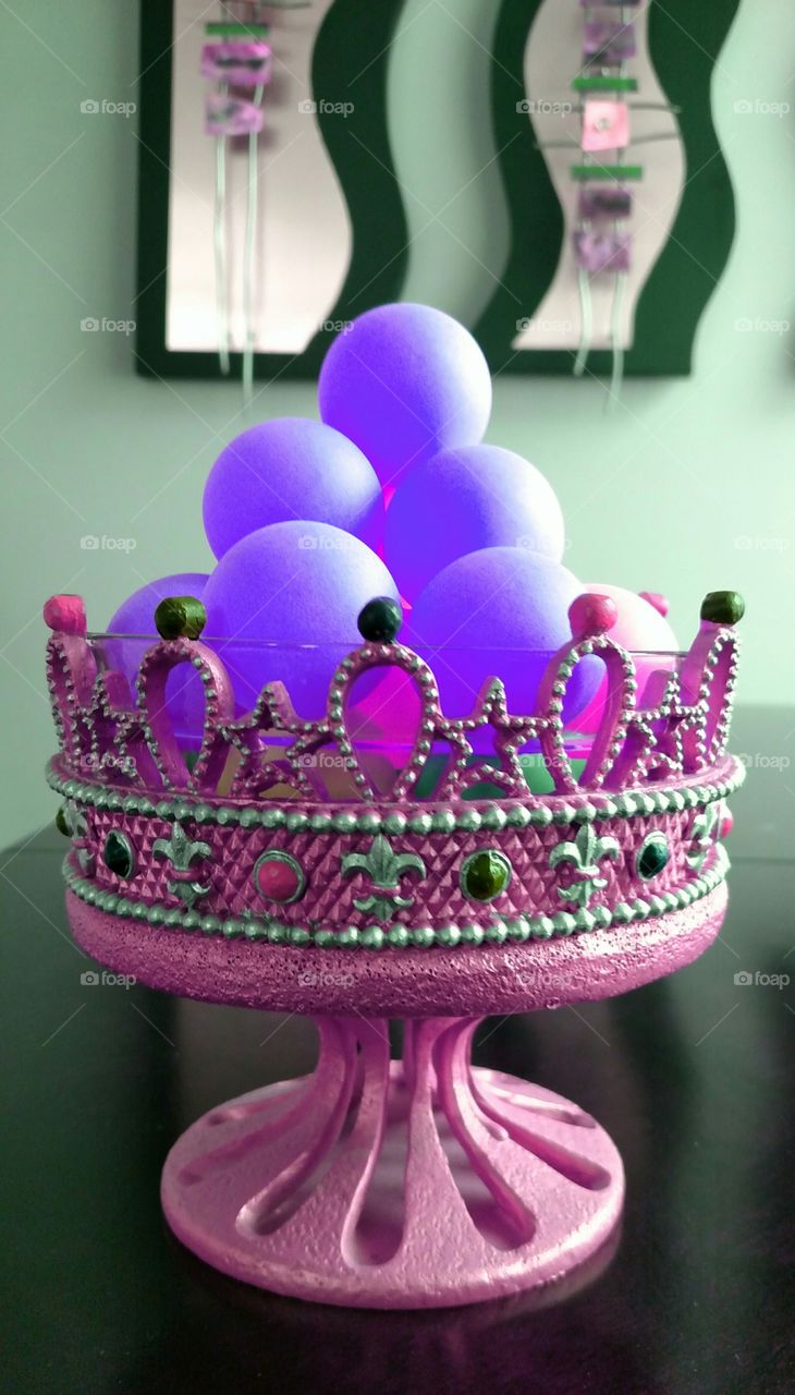 purple balls Crown dish pastels