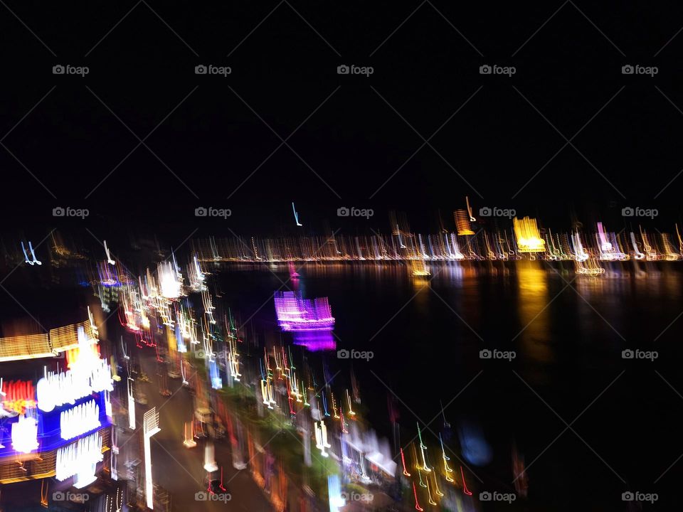 Riverside night view