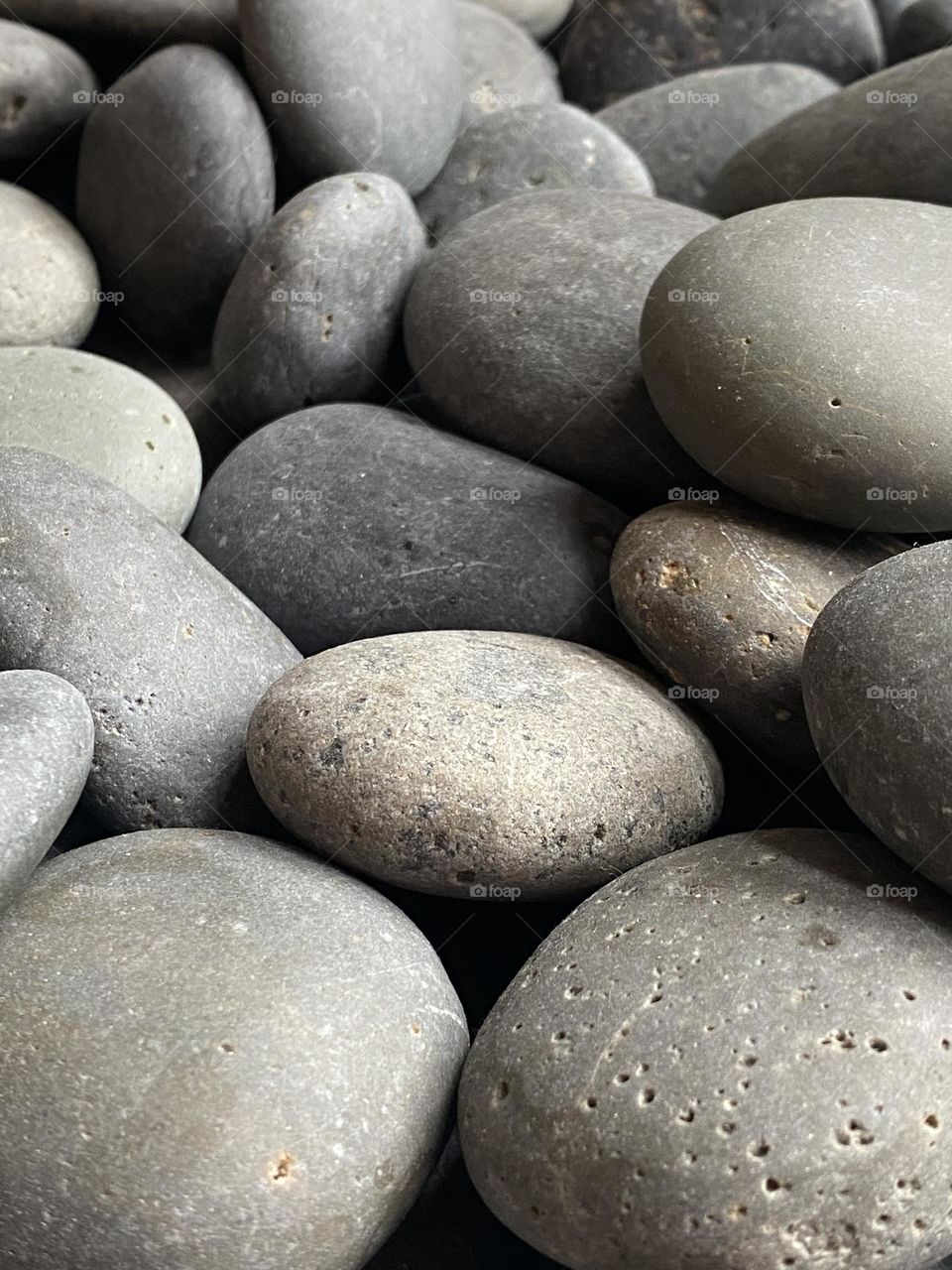 Close up multiple River rocks 