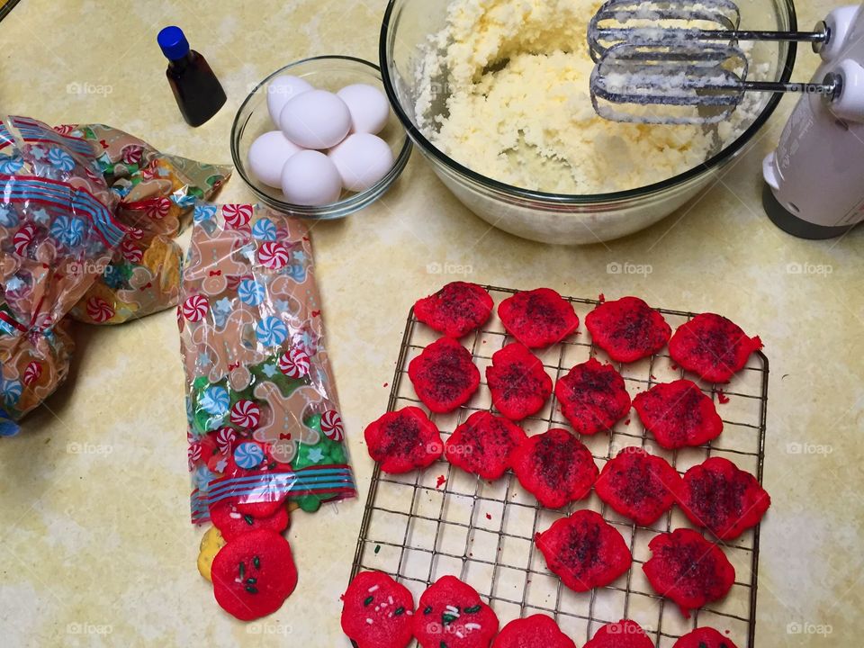 Making Christmas cookies