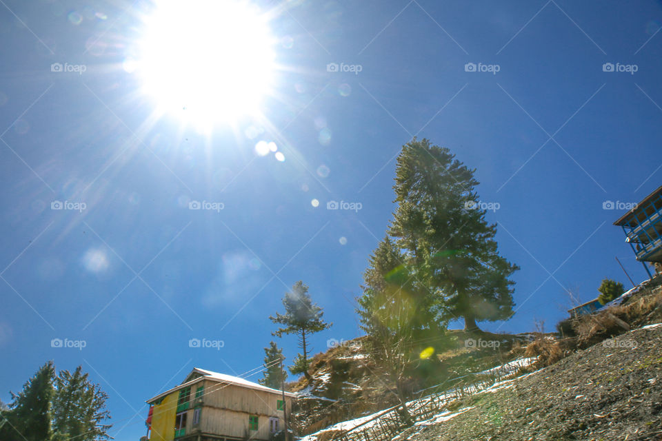 illuminating sun rays at malana, himchal Pradesh